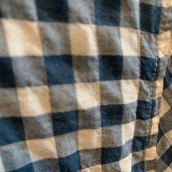 Seersuckered GINGHAM cotton button up shirt - Picture 3 of 4